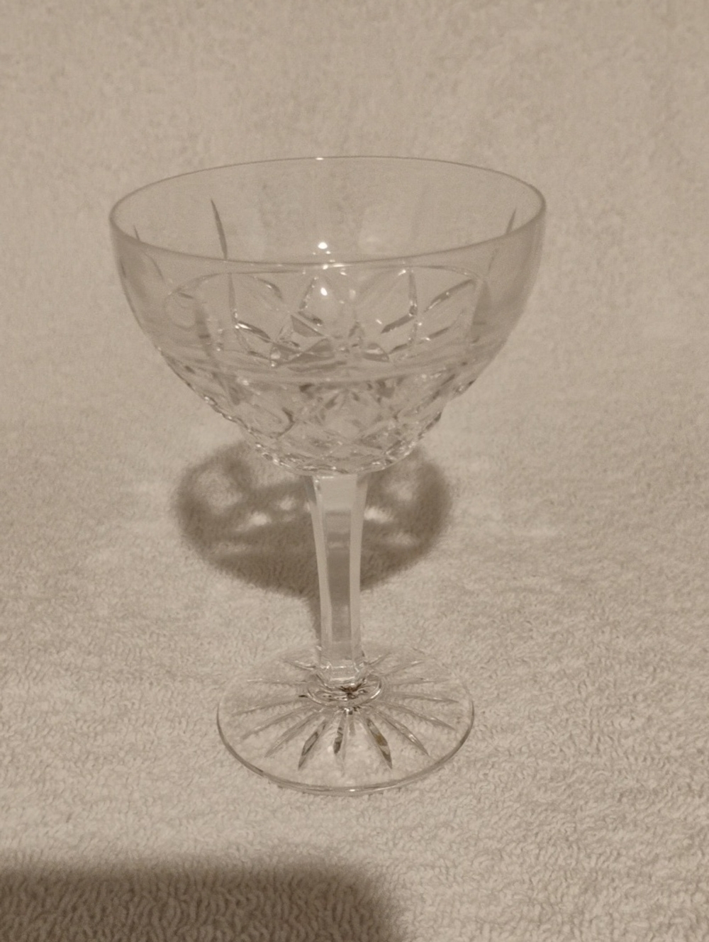 Classic Clear Cut Crystal Coupe Glass - Elegant Stemware